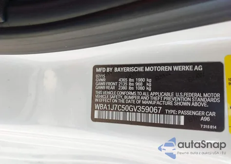 2016 BMW M235I из США, поврежденный, VIN WBA1J7C50GV359067